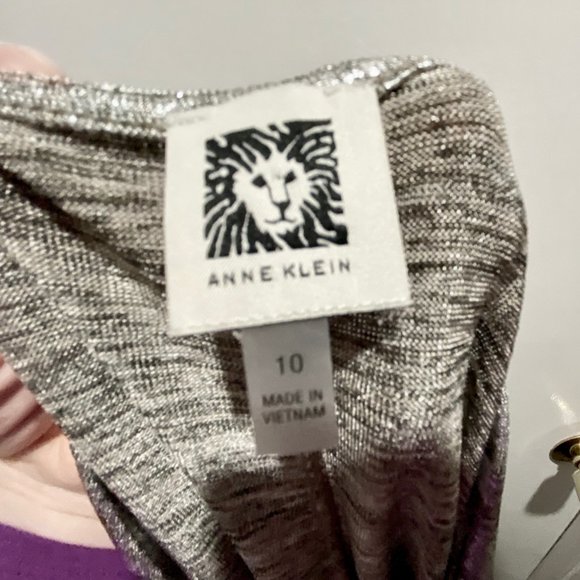 (4) Anne Klein Minimalist Quiet Luxury Retro 20s Drape Faux Wrap Midi Dress 10 - Picture 7 of 10